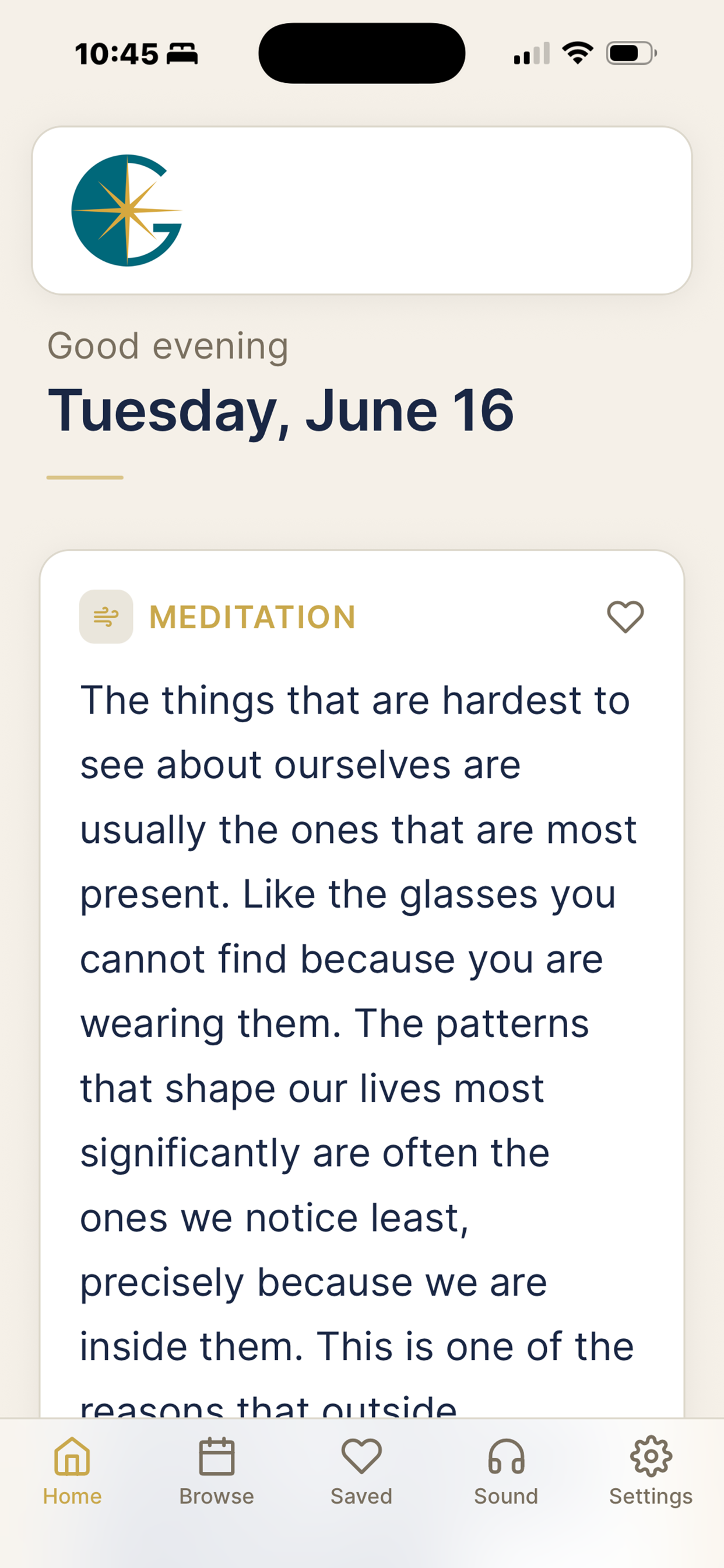 Gide - Calm home screen